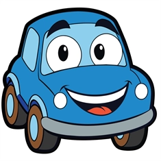 Car Theme Blue Compact Car Transparent Sticker